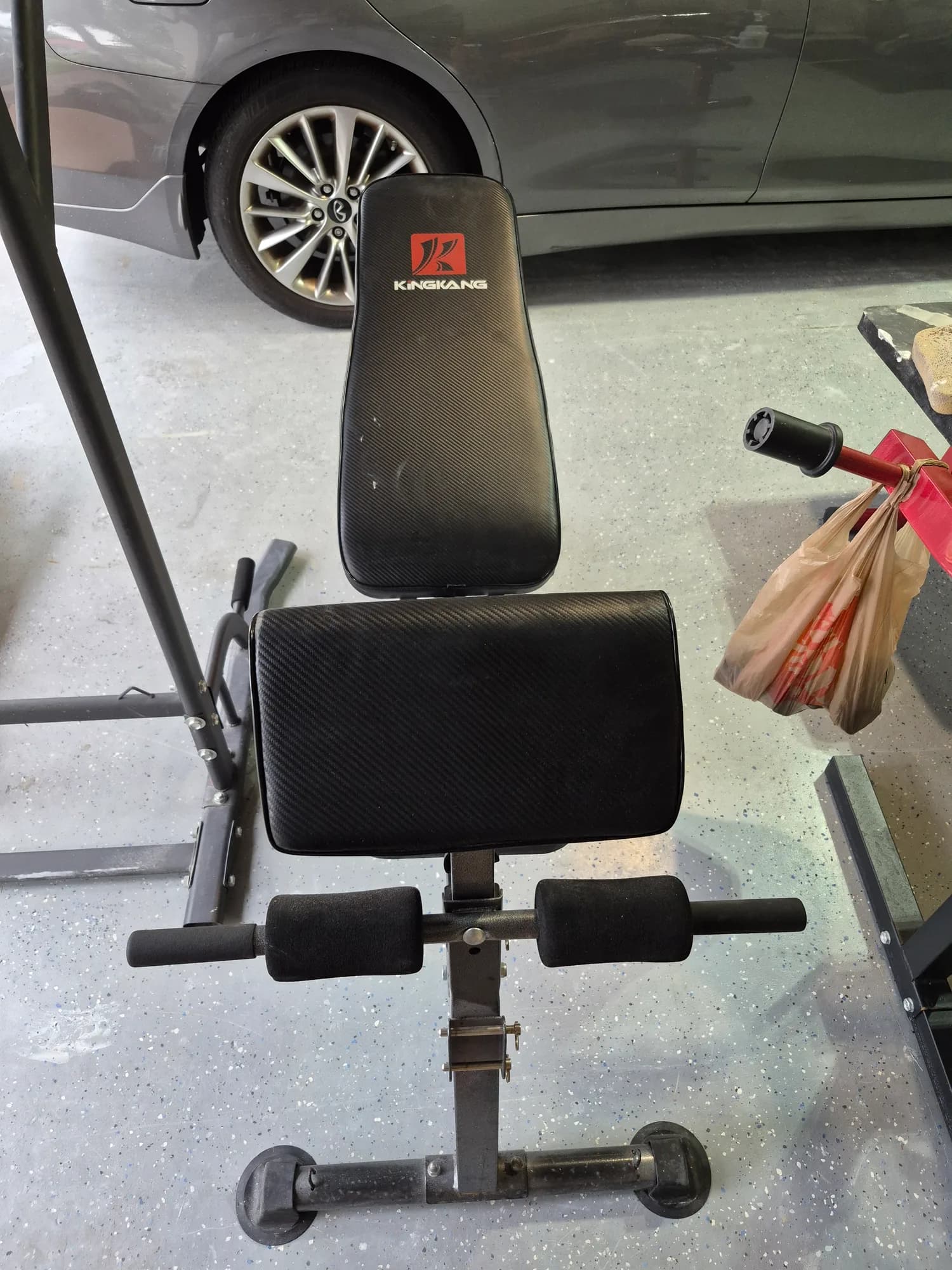 KingKang Adjustable Weight Bench with Leg Curl/Extension Attachment — Full-Body