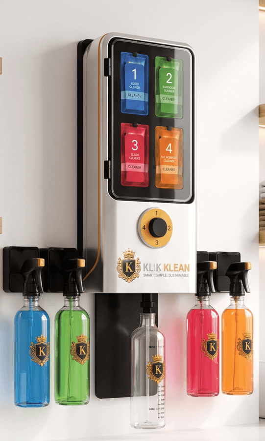 Klik Klean Complete Smart Cleaning Station Bundle — Wall-Mounted Dispenser, Brac